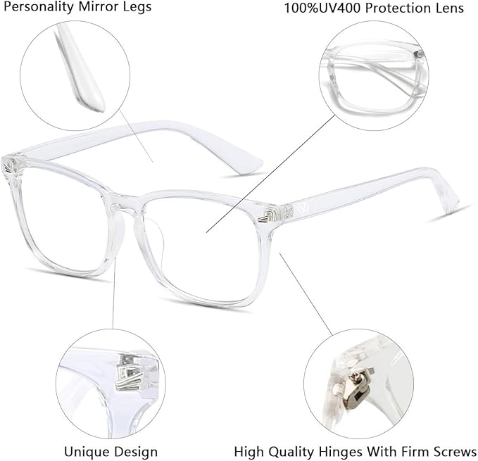Showday Transparent Eyeglass For Women and Men