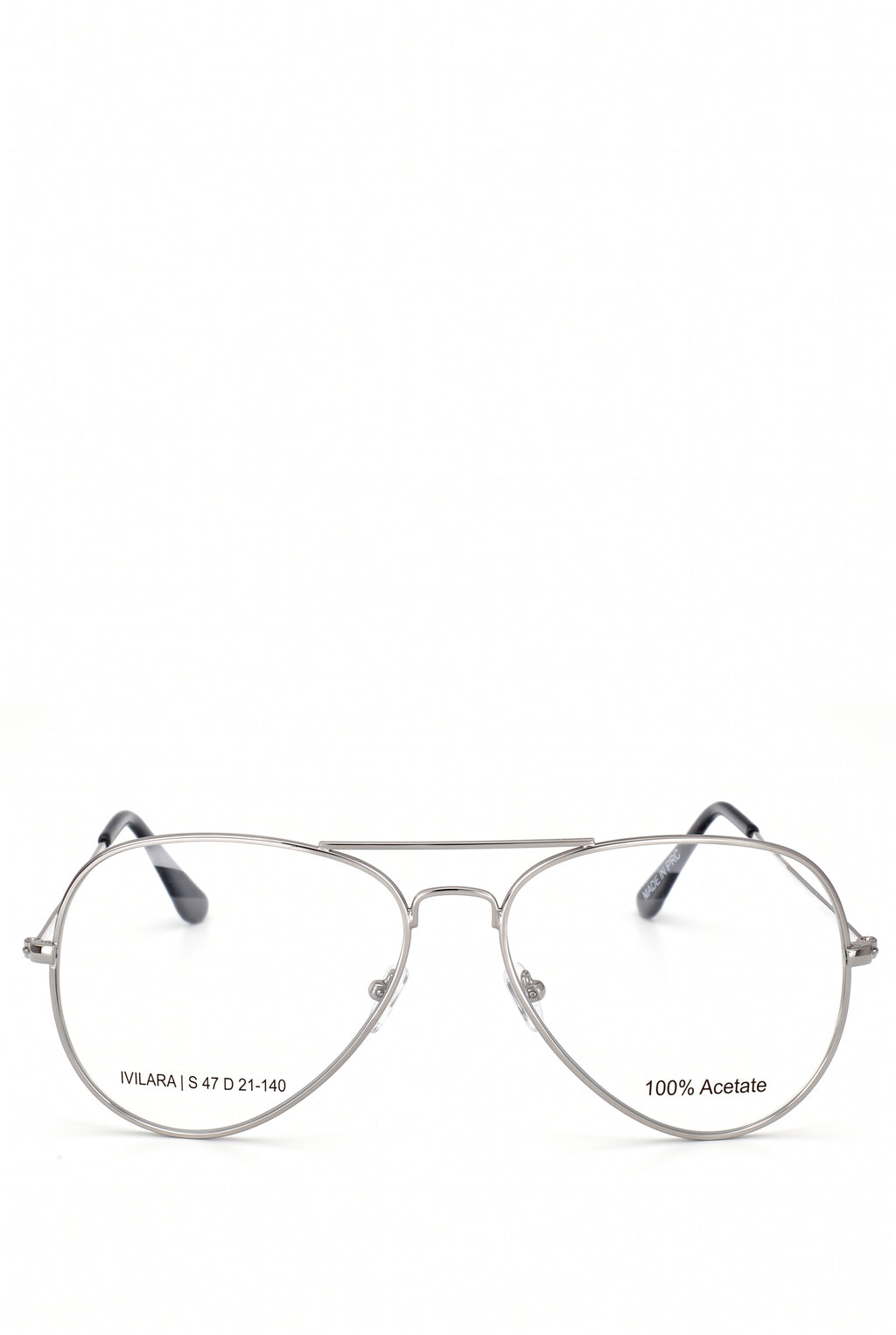 Unisex Oversized Aviator Flat Glasses Metal Frame