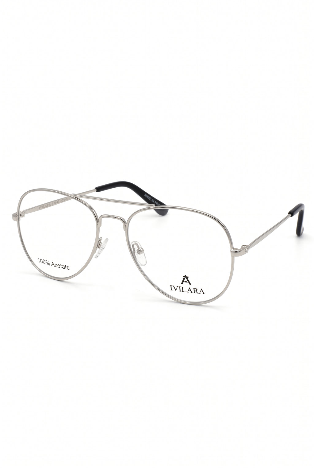 Unisex Oversized Aviator Flat Glasses Metal Frame