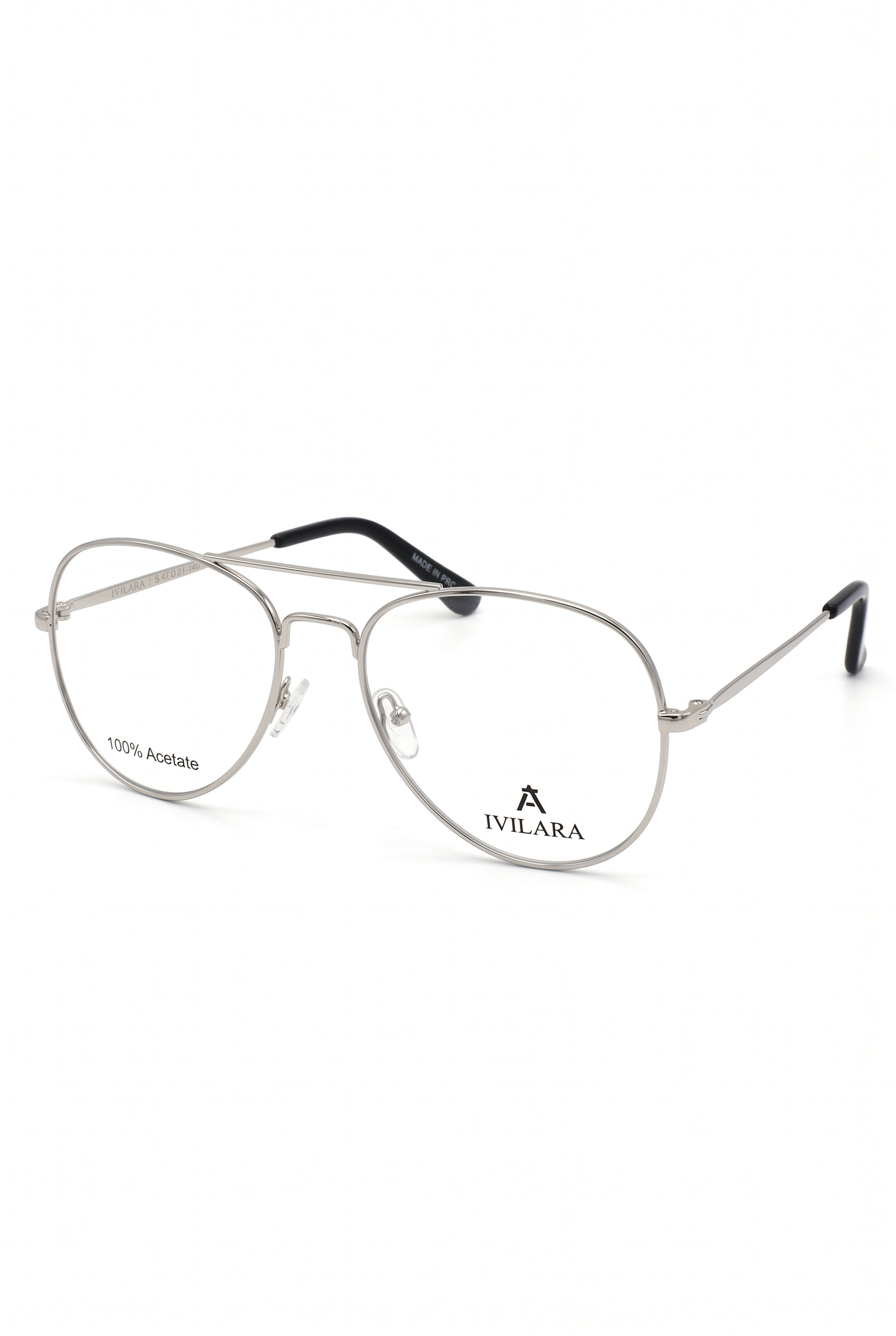 Unisex Oversized Aviator Flat Glasses Metal Frame